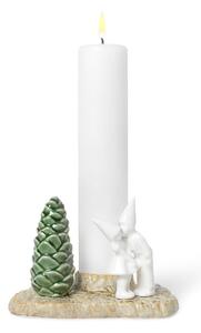 Vánoční kameninový svícen Kähler Design Christmas Kiss, délka 17 cm