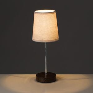Bílá/hnědá stolní lampa s textilním stínidlem (výška 34,5 cm) – Casa Selección