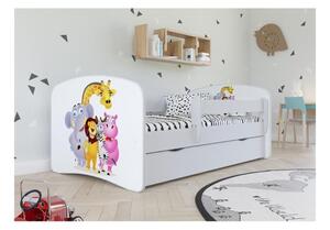 Postýlky a postele - Postel s obrázkem ZOO - Babydreams 180x80 cm Bez matrace Modrá NE