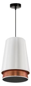 Duolla - Lustr na lanku BELL SHINY 1xE27/15W/230V pr. 25 cm bílá/měděná