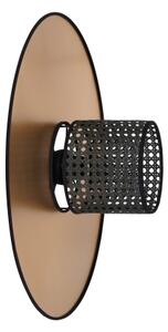 Duolla - Nástěnné svítidlo TOKYO RATTAN 1xE27/15W/230V pr. 50 cm zlatá/černá