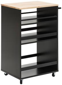 SERVÍROVACÍ VOZÍK, přírodní barvy, černá, 50/38/78 cm MID.YOU, Online Only
