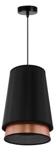 Duolla - Lustr na lanku BELL SHINY 1xE27/15W/230V pr. 25 cm černá/měděná