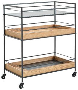 SERVÍROVACÍ VOZÍK, přírodní barvy, černá, 62/75/35 cm MID.YOU, Online Only