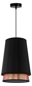 Duolla - Lustr na lanku BELL SHINY 1xE27/15W/230V pr. 25 cm černá/měděná