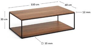 Ořechový konferenční stolek Kave Home Yoana 110 x 60 cm