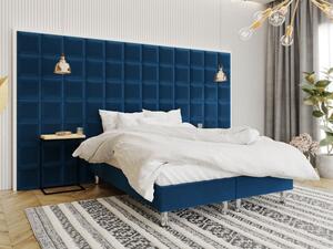 Čalouněná manželská postel 160x200 NECHLIN 2 - modrá + panely 30x30 cm ZDARMA