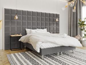 Čalouněná manželská postel 160x200 NECHLIN 2 - šedá + panely 30x30 cm ZDARMA
