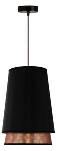 Duolla - Lustr na lanku BELL SHINY 1xE27/15W/230V pr. 25 cm černá/měděná