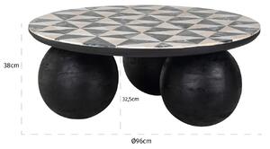 Mramorový konferenční stolek Richmond Rostelli 96 cm