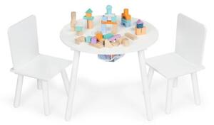 Stoly - Dřevěný set stolu a 2 židlí pro děti