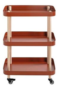 SERVÍROVACÍ VOZÍK, přírodní barvy, červená, barvy buku, 50/30/76 cm - Barové vozíky, Online Only