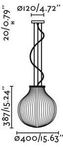 FARO 28301 - Lustr na lanku ISABELLE 1xE27/15W/230V pr. 40 cm bílá