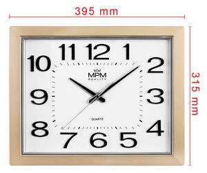Hranaté plastové hodiny zlaté MPM E01.4224.80