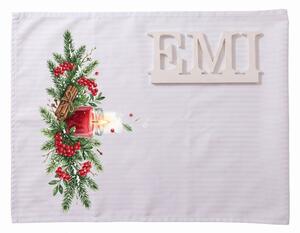Damaškový ubrus Winter Cranberry 35x180 cm EMI
