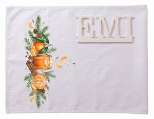 Damaškový ubrus Winter Mandarin 35x180 cm EMI