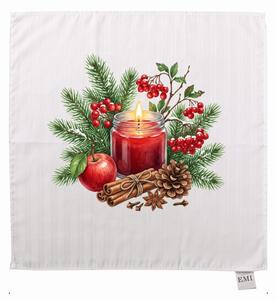 Damaškový ubrus Winter Cranberry 40x40 cm EMI