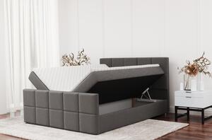 Čalouněná postel se dvěma čely HIMAWARI - 200x200, šedá