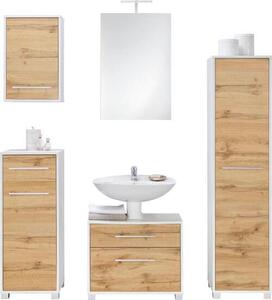 SKŘÍŇKA POD UMYVADLO, barvy dubu, bílá, 65/53/35 cm Welnova - Koupelnové série