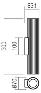 Redo 01-3397 Delphi, černé nástěnné svítidlo 2x7W GU10, ø7cm, výška 30cm