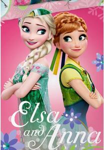 Dětské povlečení bavlna do postýlky Ledové Království Elsa a Anna 100x135+40x60 cm
