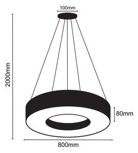 LED Lustr na lanku LED/40W/230V 4000K pr. 80 cm