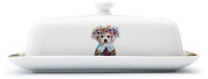 Porcelánová máslenka s víkem Mikasa Tipperleyhill Puppy 21 × 11 × 7 cm, pro 200 g másla MKTIPPBUTPUP