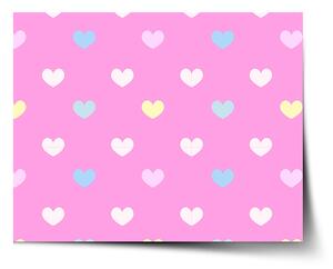 Sablio Plakát Srdce na růžové - 60x40 cm