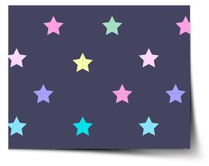 Sablio Plakát Hvězdy na modré - 60x40 cm
