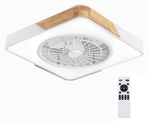 Brilagi - LED Stmív. svítidlo s ventilátorem LED/38W/230V 50 cm bílá/dub + DO