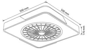 Brilagi - LED Stmív. svítidlo s ventilátorem LED/38W/230V 50 cm bílá/dub + DO