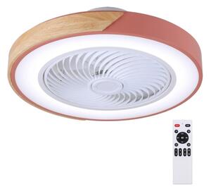 Brilagi - LED Stmív. svítidlo s ventilátorem LED/38W/230V 50 cm růžová/dub +DO