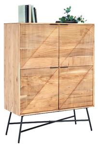 VYSOKÁ KOMODA, akácie, černá, barvy akácie, 105/135/45 cm Ambia Home