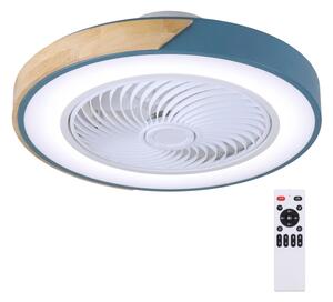 Brilagi - LED Stmív. svítidlo s ventilátorem LED/38W/230V 50 cm modrá/dub + DO