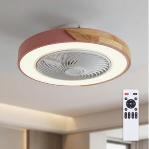 Brilagi - LED Stmív. svítidlo s ventilátorem LED/38W/230V 50 cm růžová/dub +DO