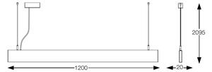 Ideal Lux - LED Lustr na lanku STEEL LED/29W/230V 4000K CRI 90 120 cm černá