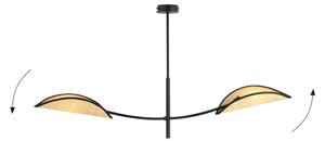 Lustr na tyči LOTUS 2xE14/10W/230V černá/béžová