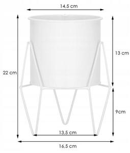 Květináč se stojanem 22 cm SPRINGOS GA0163 bílý