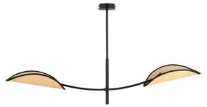 Lustr na tyči LOTUS 2xE14/10W/230V černá/béžová