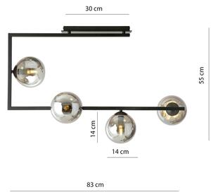 Lustr na tyči SOMA 4xE14/10W/230V černá/šedá