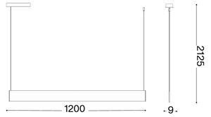 Ideal Lux - LED Lustr na lanku STEEL LED/24W/230V 3000K CRI 90 120 cm bílá