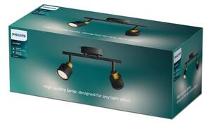 Philips - Bodové svítidlo NIALL 2xGU10/5W/230V černá/mosaz