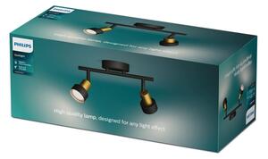 Philips - Bodové svítidlo CONDUIT 2xGU10/5W/230V černá/mosaz