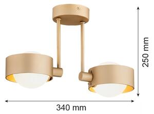 Argon 7215 - Koupelnový lustr na tyči MASSIMO PLUS 2xG9/6W/230V IP44 zlatá