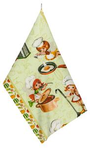 Bellatex Kuchyňská utěrka 1 ks 50x70 cm Kuchtička Zelená,Oranžová