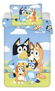 Jerry Fabrics Dětské povlečení do postýlky BLUEY 004 BABY, modro-zelené, bavlna hladká, 100x135cm + 40x60cm