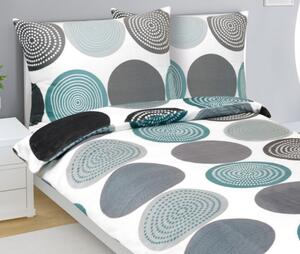 Bellatex Povlečení MIKROFLANEL 140x200, 70x90 cm Mandala Tyrkysová,Šedá,Bílá