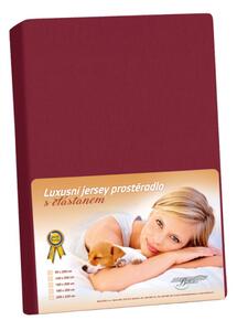 Bellatex prostěradlo jersey LUX Bordová rozměr 140x200 cm