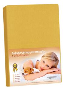 Bellatex prostěradlo jersey LUX Hořčicová rozměr 90x200 cm