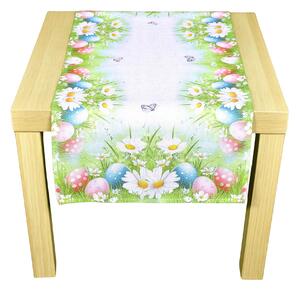 Forbyt kuchyňský ubrus VELIKONOCE CYH6114 TISK, kraslice, zelená 40x90cm (obdélník)